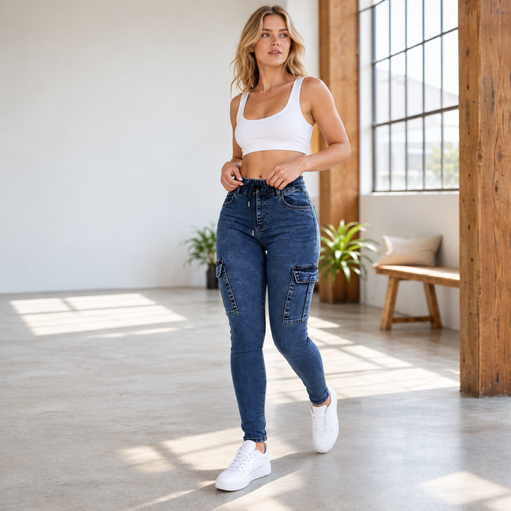 Fizala – Dehnen-Fracht-Jeans Mit Hoher Taille