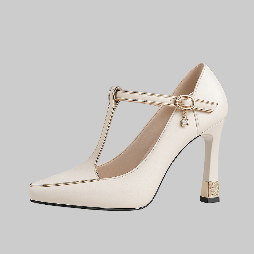 Avitia – Pumps Mit T-Riemchen Hohem Absatz Und Schnalle