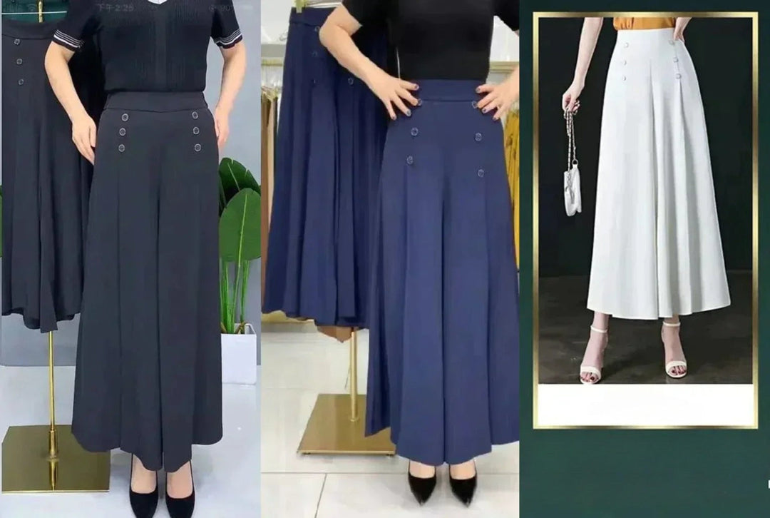 Malou - Stilvolle Bundfaltenhose mit weitem Bein