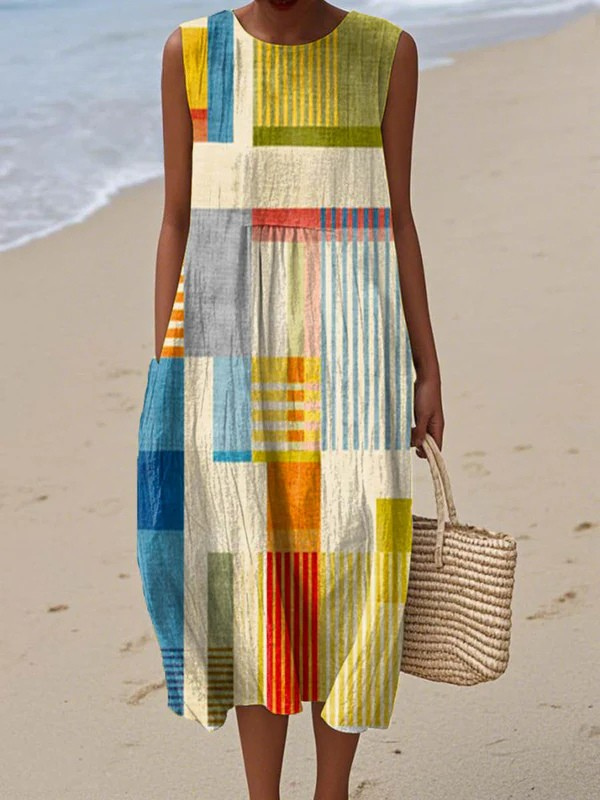 Elva - Bedrucktes, Armelloses Sommerkleid
