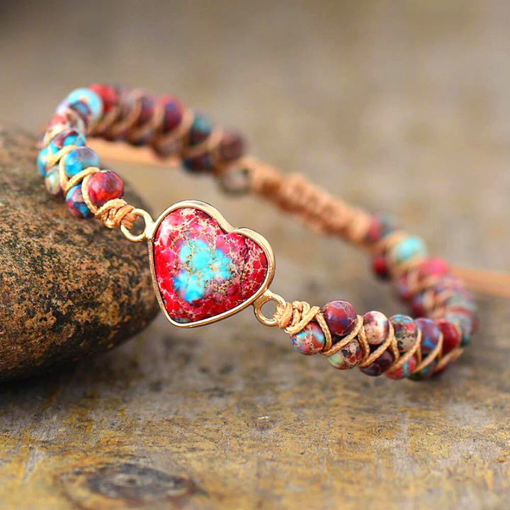 HeartBracelet – Armband aus Jaspis mit Leidenschaftlichem Herzen