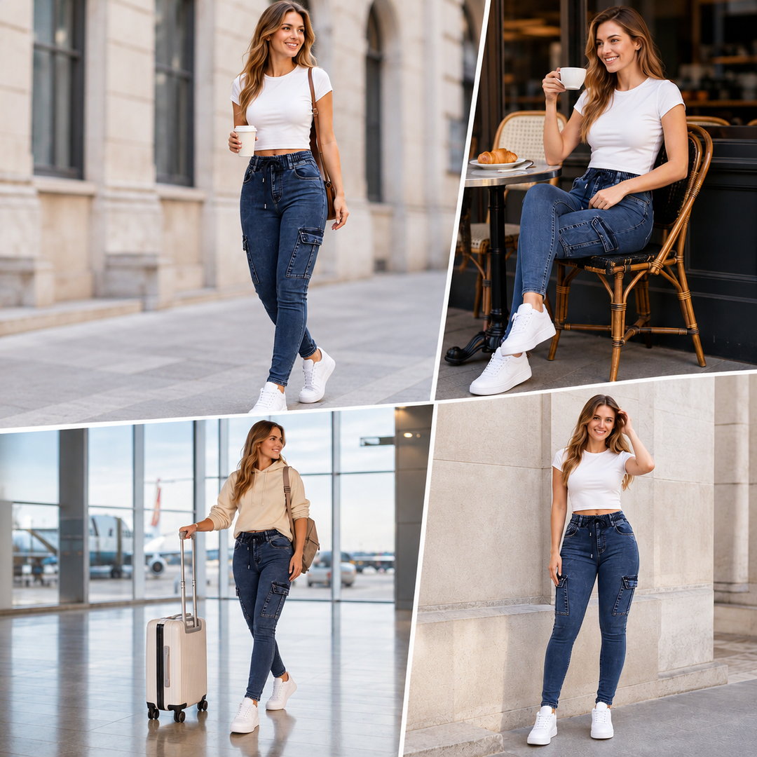 Fizala – Dehnen-Fracht-Jeans Mit Hoher Taille