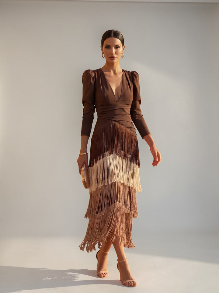 Rylanya – Elegantes Kleid Mit Fransen