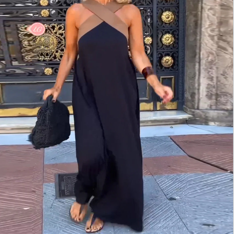 Giana – Elegantes Rückenfreies Kleid Mit Gekreuztem Ausschnitt