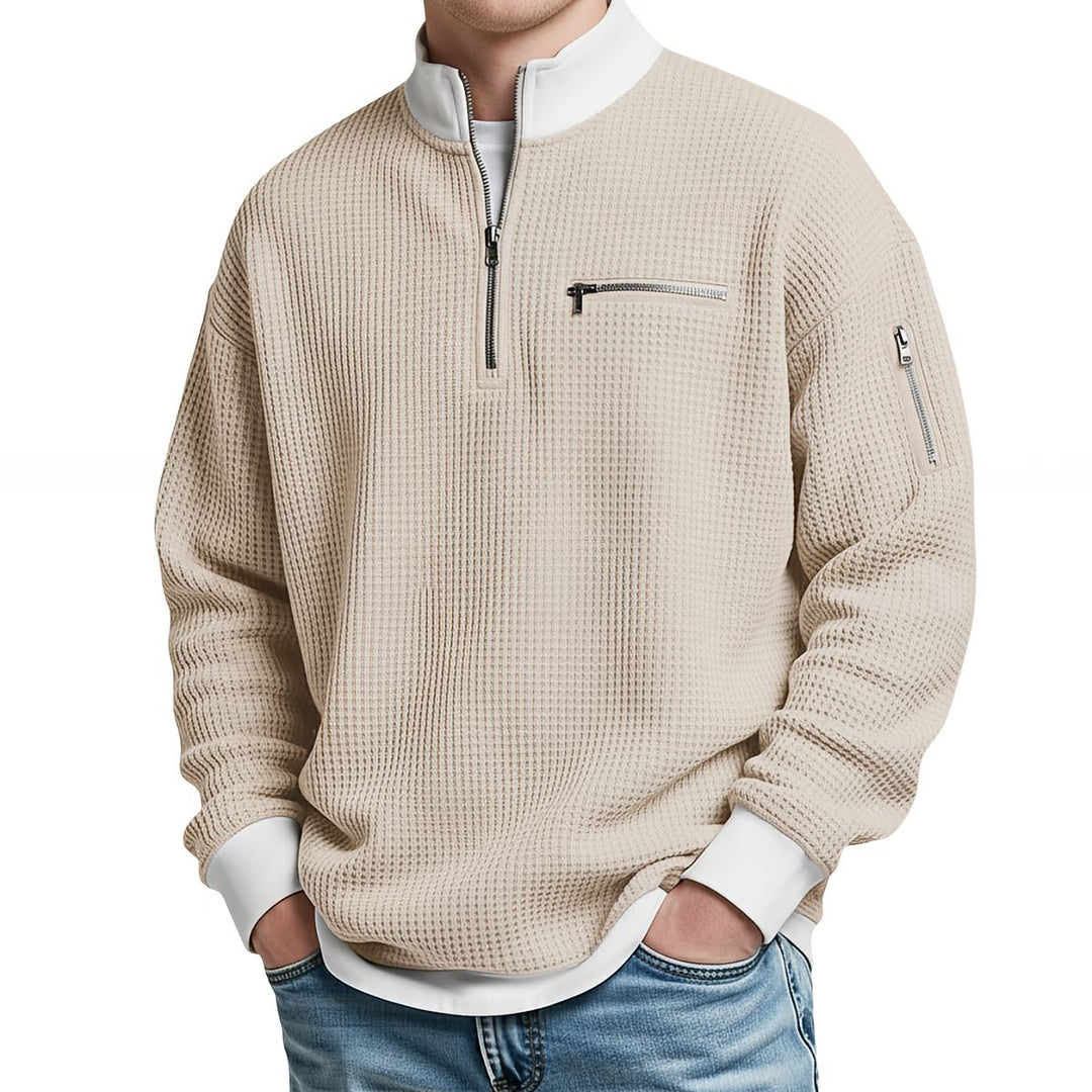 Jose - Eleganter Strickpullover Mit Halbem Reißverschluss