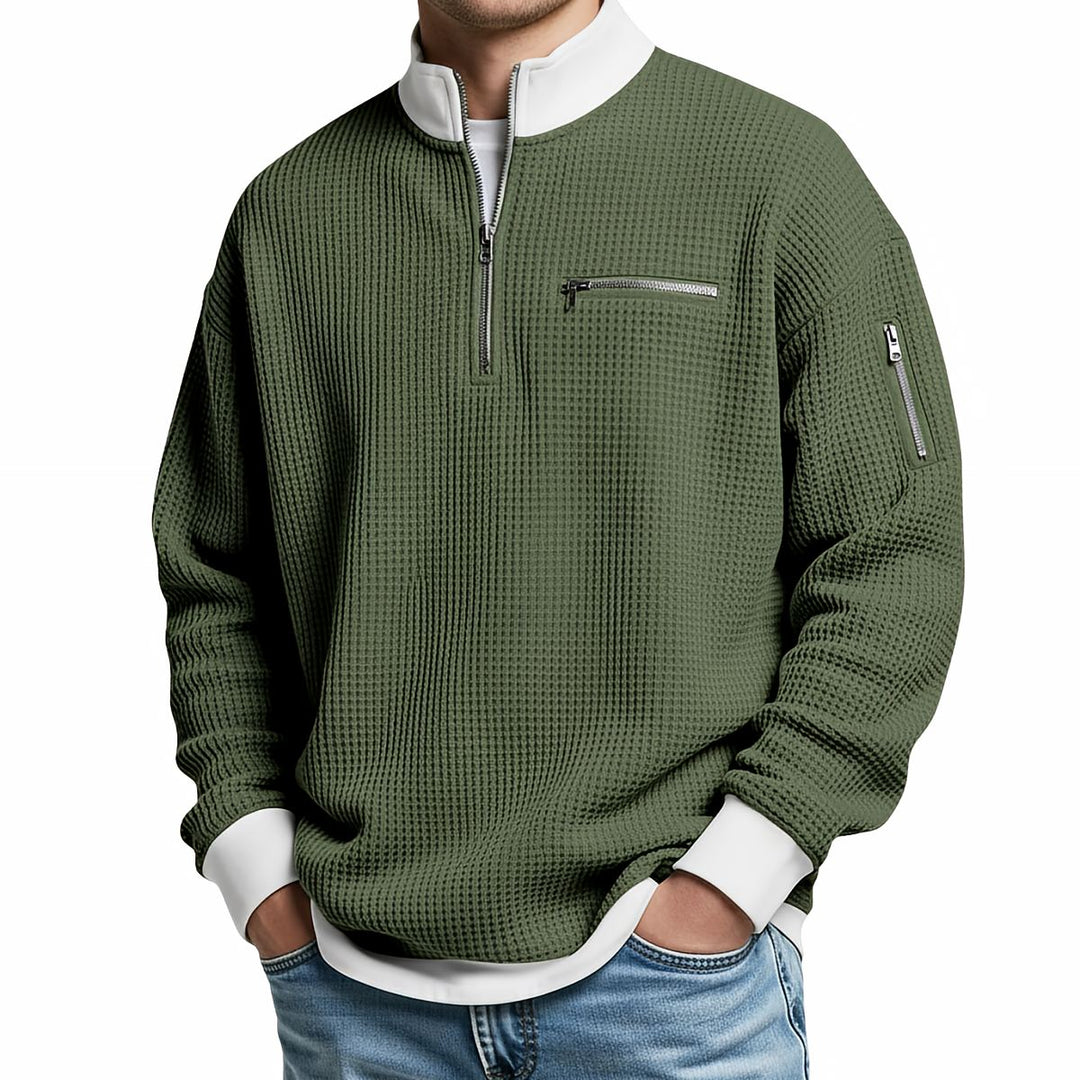 Jose - Eleganter Strickpullover Mit Halbem Reißverschluss