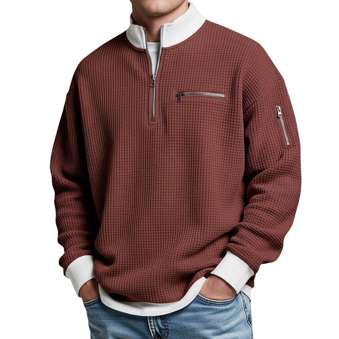 Jose - Eleganter Strickpullover Mit Halbem Reißverschluss