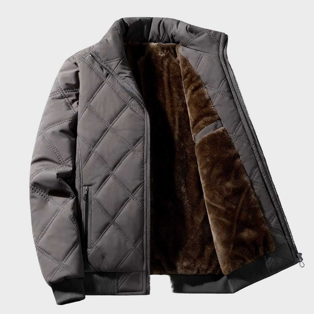 Grisson – Jacke Mit Rautenmuster Und Stehkragen