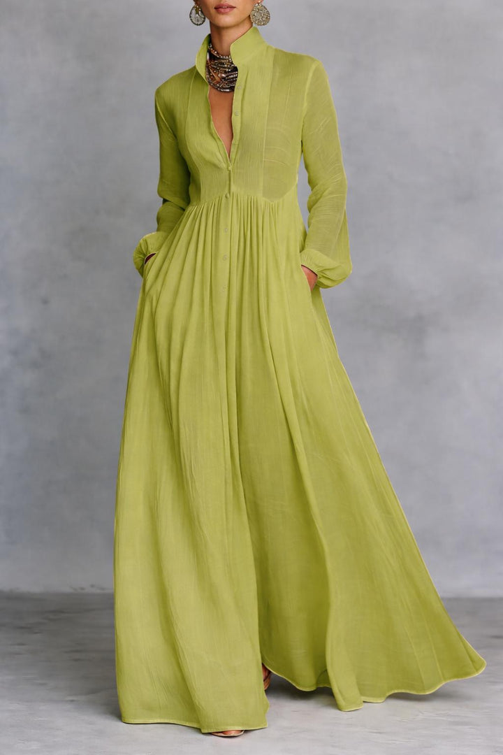 Sheilan – Elegantes Maxikleid Mit Knöpfen