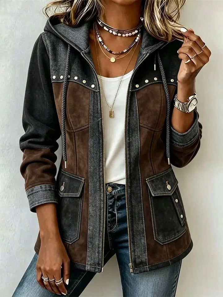 Lyndsay – Jacke Mit Kapuze Und Kontrastierenden Strukturierten Einsätzen
