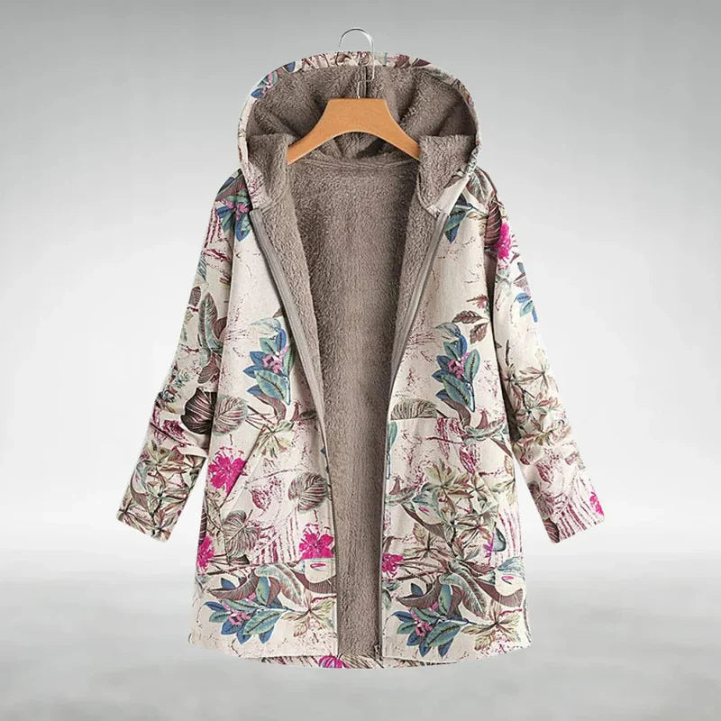 Panida – Stilvolle Fleece Jacke Mit Blumenmuster