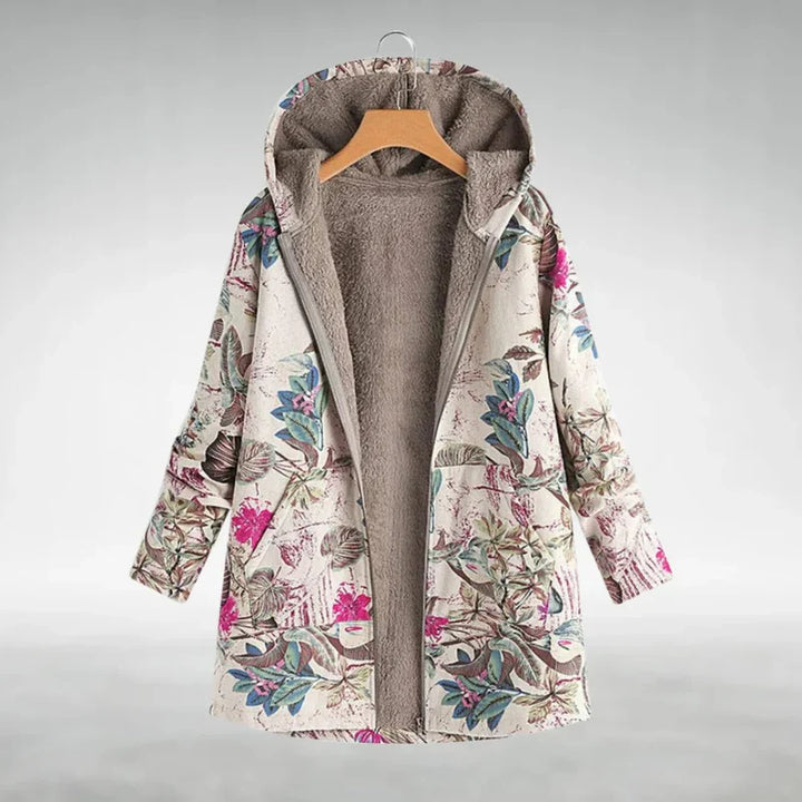 Panida – Stilvolle Fleece Jacke Mit Blumenmuster