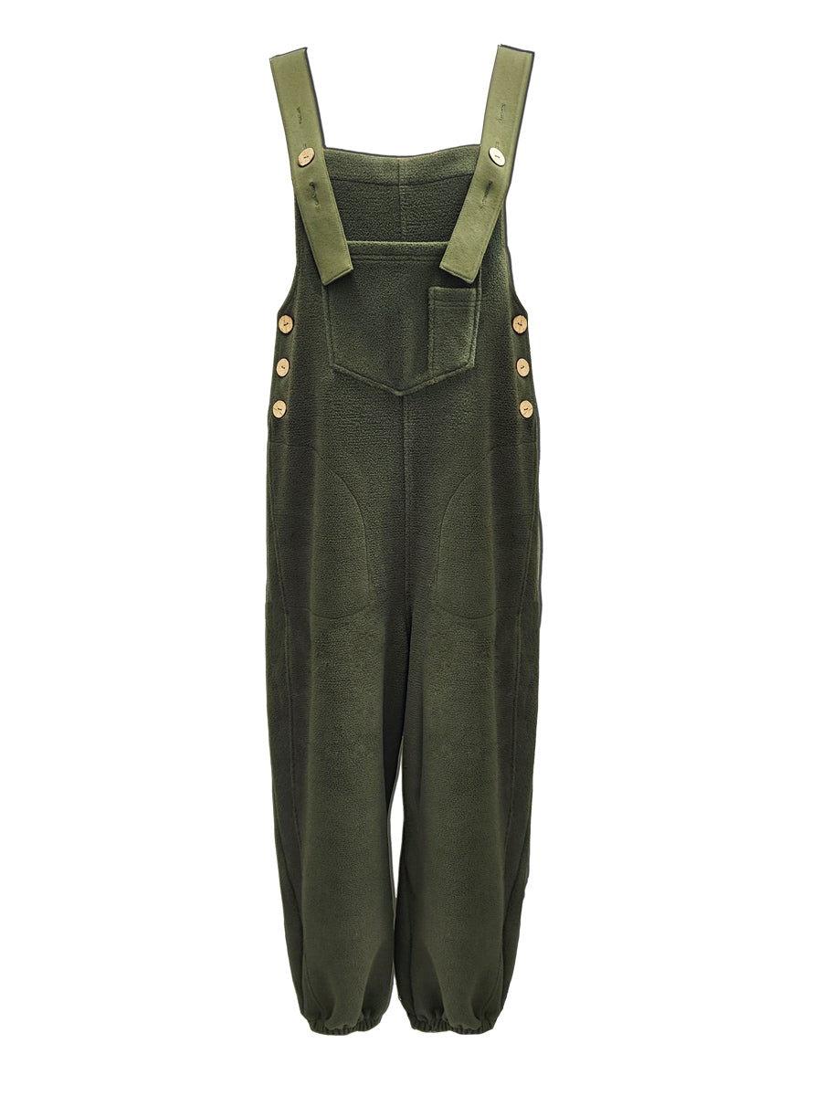 Clarice - Lose Passform Distressed Denim Latzhose
