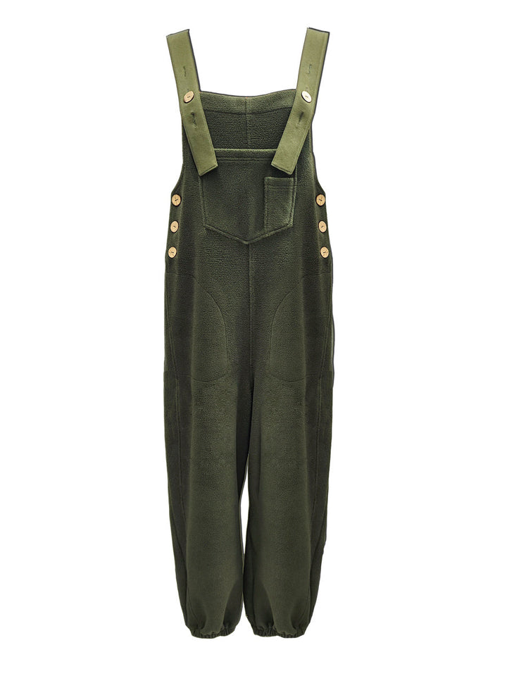 Clarice - Lose Passform Distressed Denim Latzhose