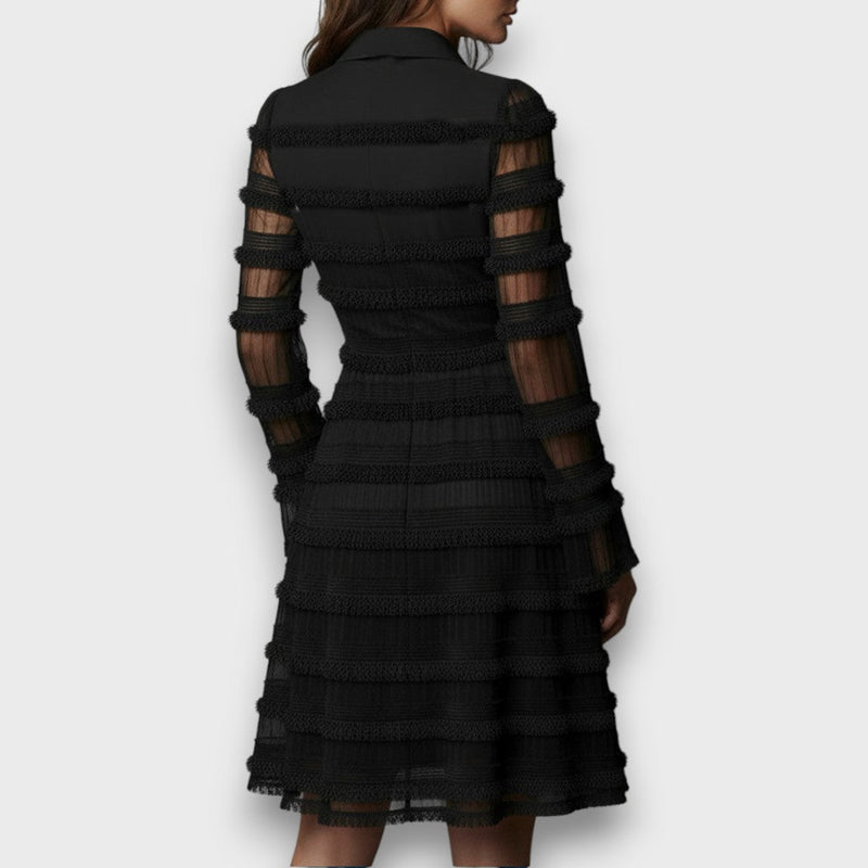 Myla – Transparentes Midikleid mit Fransen