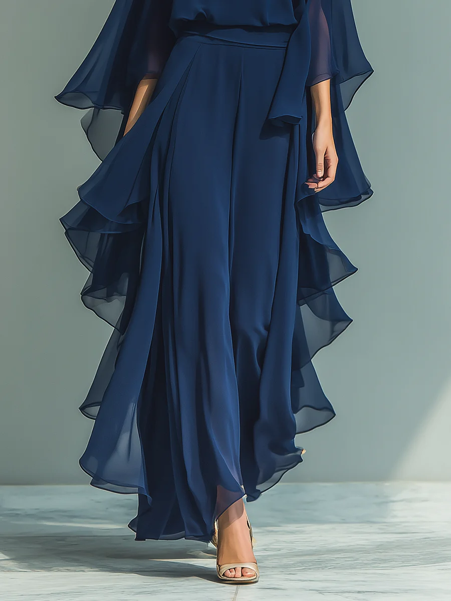 Elyssa – Elegantes Chiffon-Set Mit Rüschen