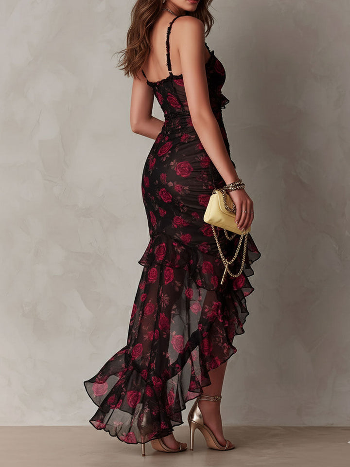 Deyna – Elegantes Blumen Kleid Mit Gerafftem Saum