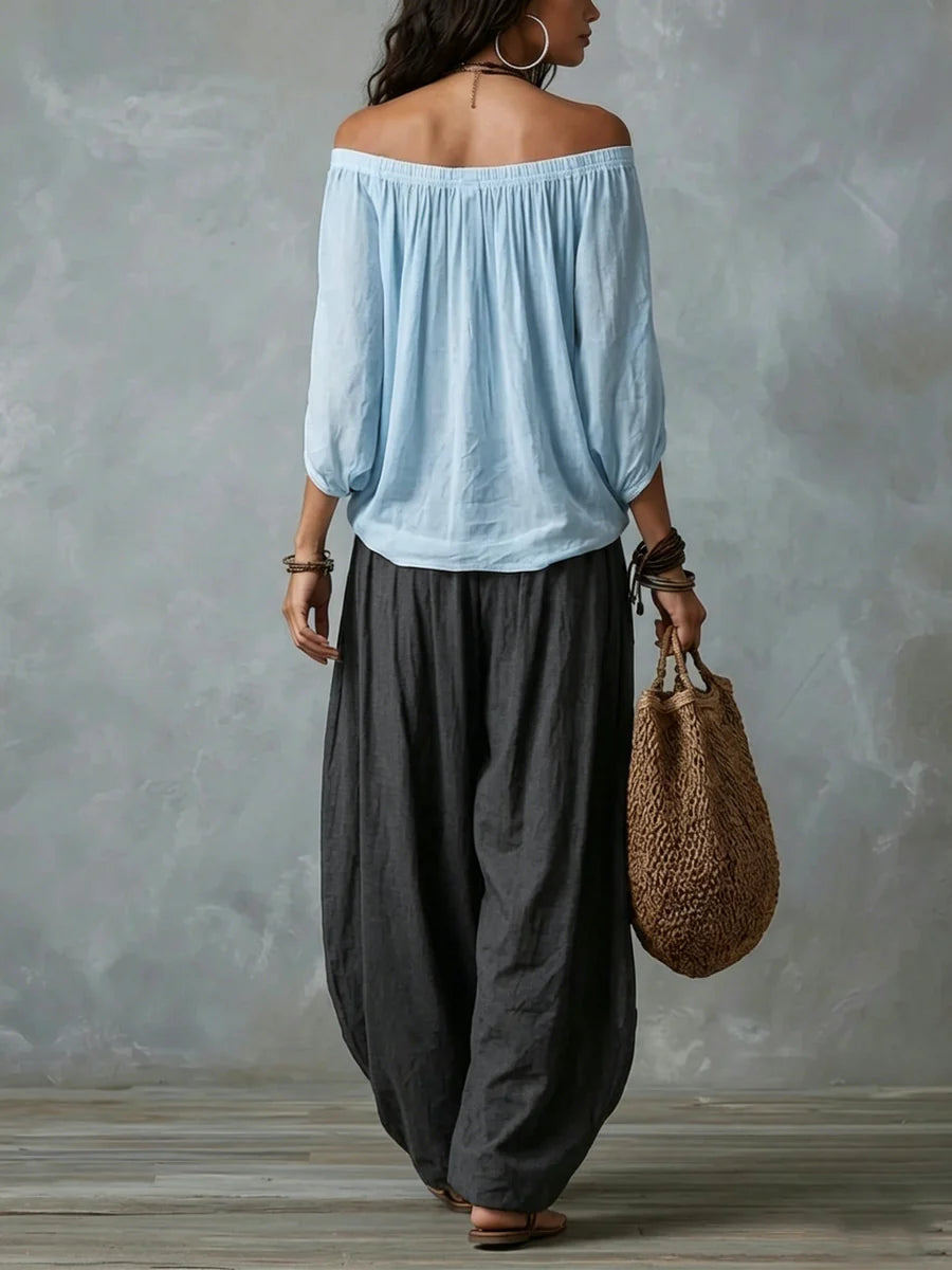 Joryna – Set Aus Asymmetrischem Oberteil Und Weiter Palazzo-Hose