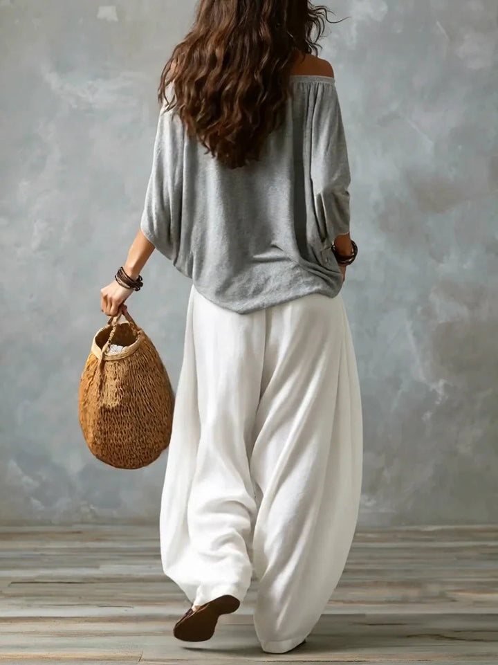 Joryna – Set Aus Asymmetrischem Oberteil Und Weiter Palazzo-Hose