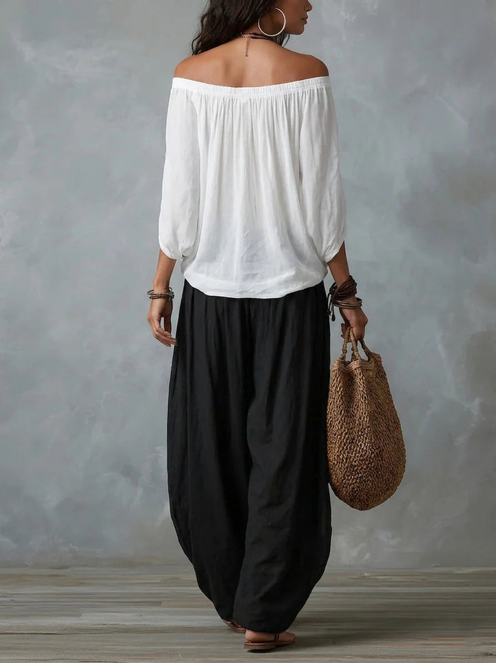 Joryna – Set Aus Asymmetrischem Oberteil Und Weiter Palazzo-Hose