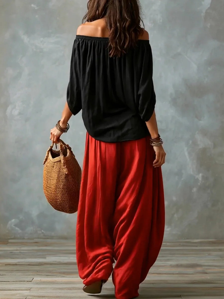 Joryna – Set Aus Asymmetrischem Oberteil Und Weiter Palazzo-Hose