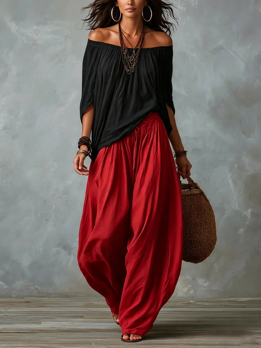 Joryna – Set Aus Asymmetrischem Oberteil Und Weiter Palazzo-Hose