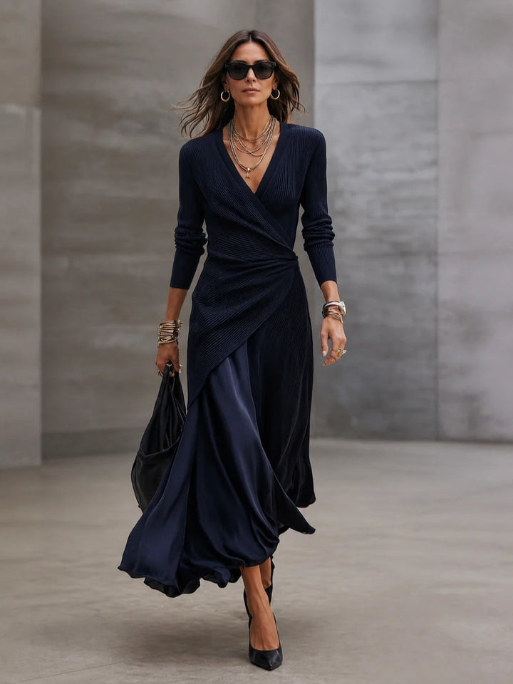 Leslia – Elegantes Maxikleid Mit V-Ausschnitt