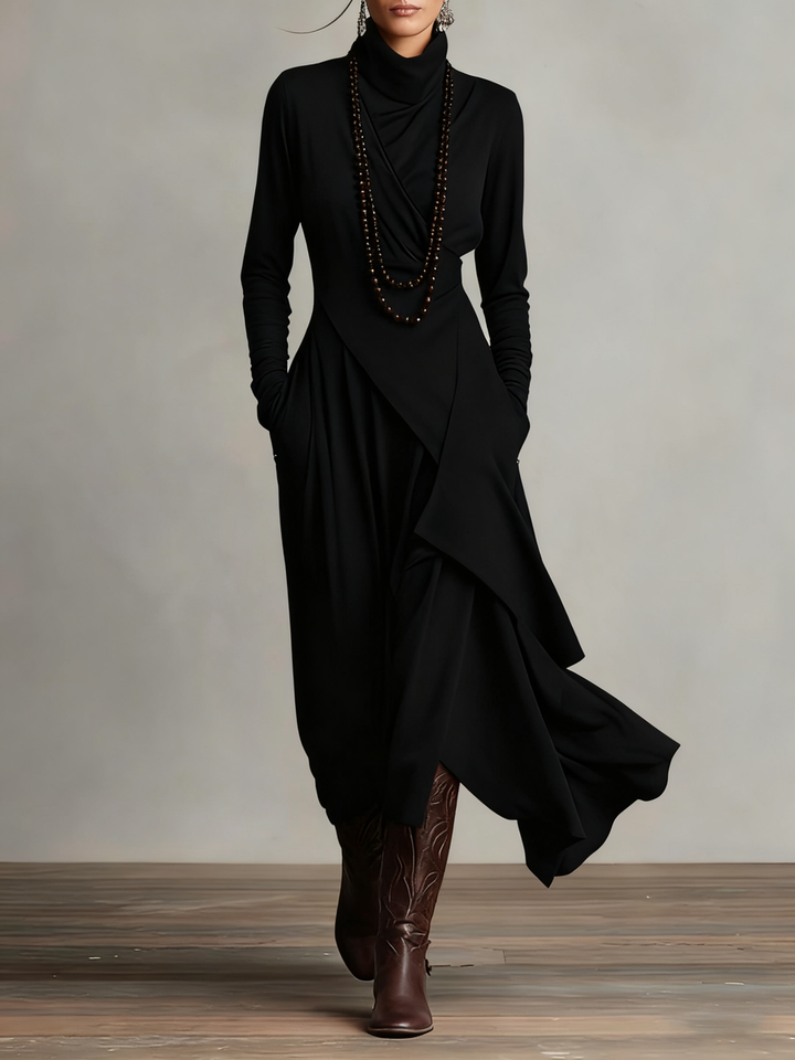 Patrizia – Asymmetrisches Tunika Maxi Kleid