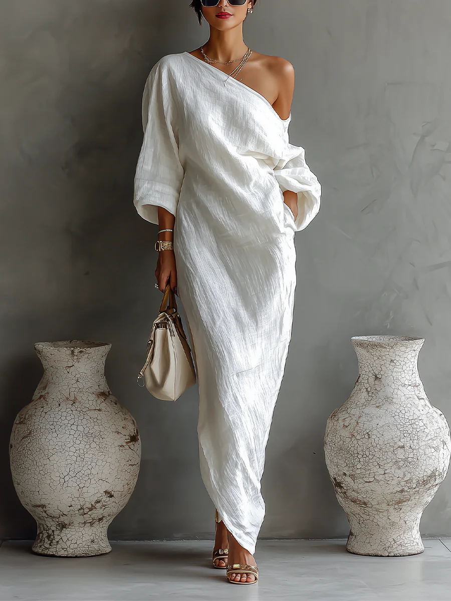 Zihara – Elegantes Asymmetrisches Fließendes Kleid