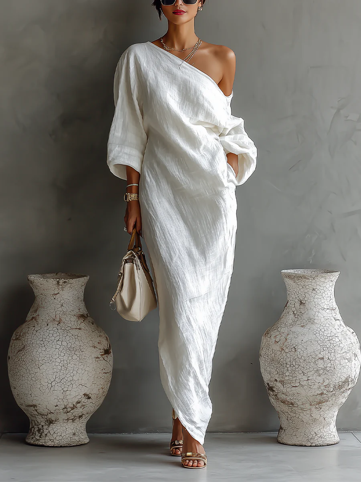 Zihara – Elegantes Asymmetrisches Fließendes Kleid