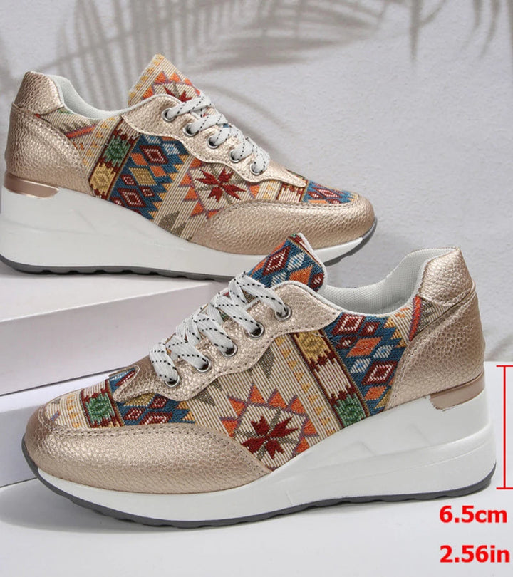 Znaya – Boho Turnschuhe Mit Geometrischem Schnürdesign