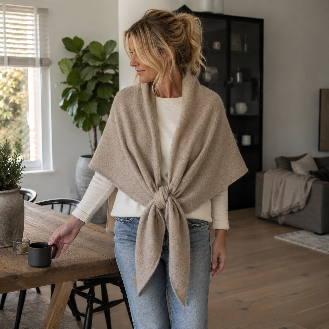 Isabel – Fleece-schal MIT Bindeband Vorne