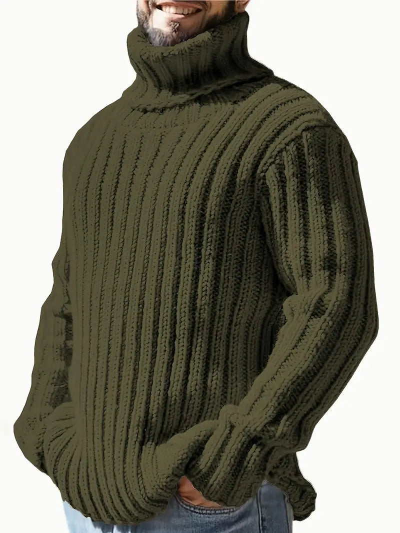 Lysander – Pullover Mit Hohem Kragen Und Rippstrick