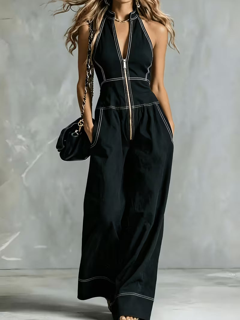Bryana – Gestreifter Patchwork Jumpsuit