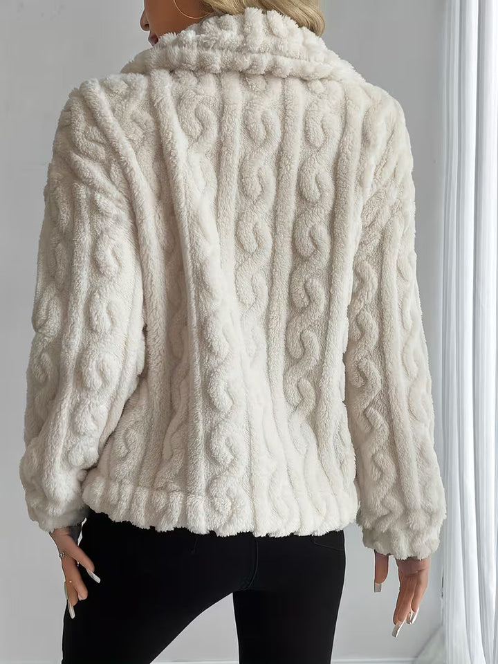 Losina – Teddyjacke MIT Zopfmuster Und Flauschigem Futter