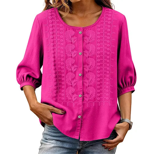 Andreza – Baumwollbluse Mit Knöpfen
