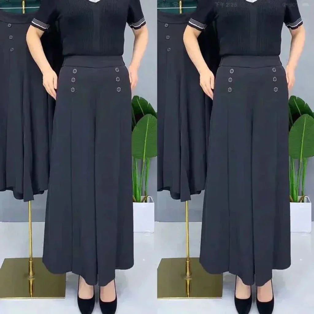 Malou - Stilvolle Bundfaltenhose mit weitem Bein