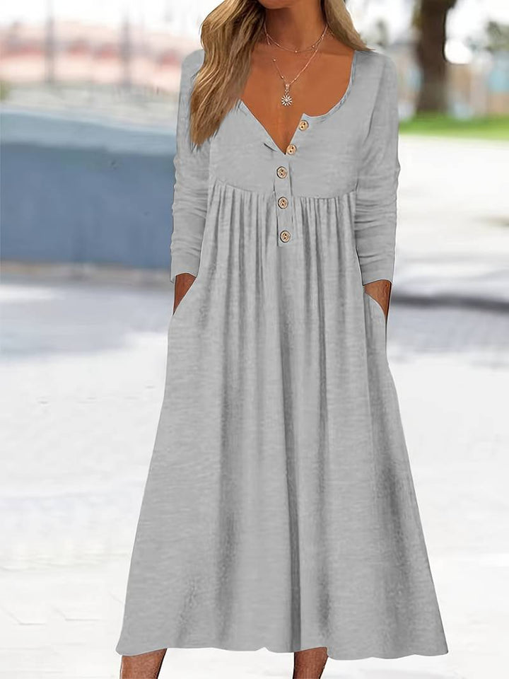 Imethma - Langärmliges Kleid Mit Knöpfen