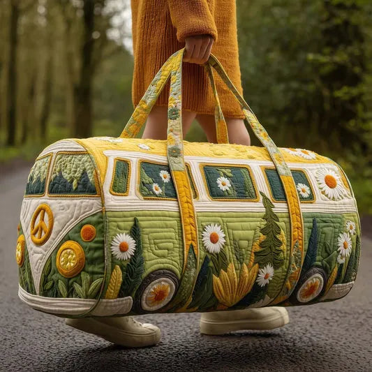 RetroBloom - Quilted Vintage Camper Print Travel Bag