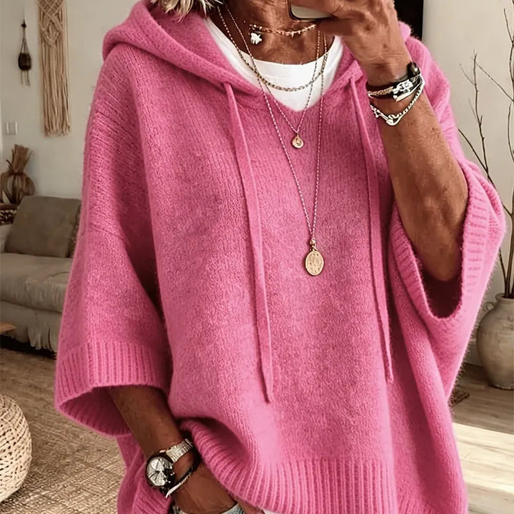 Kinala – Übergröße-Strick-Kapuzenpullover Mit Kordelzug