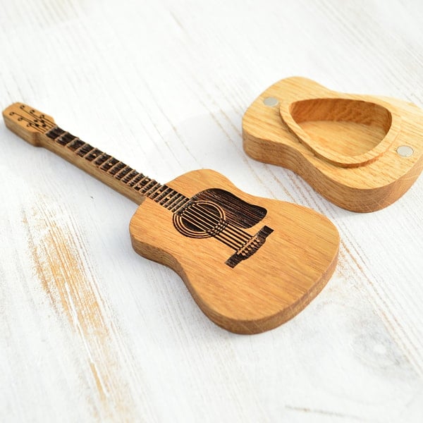 TuneCradle – Mini-Süße-Edition  Plektrum-Etui aus Holz für Gitarre