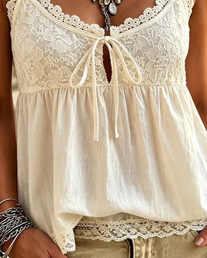 Jariya – Spitzen-Cami-Top mit festgenähten Trägern