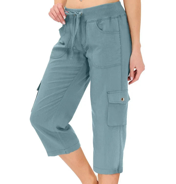 Mileni - Bequeme Caprihose Mit Hoher Taille Und Praktischen Taschen