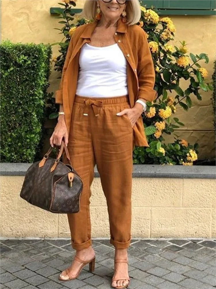 Henna – Langärmliges Hemd und Hose im Setz