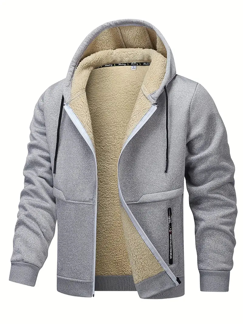 Helge - Lässiger Kapuzenpullover Mit Langen Ärmeln Und Reißverschluss