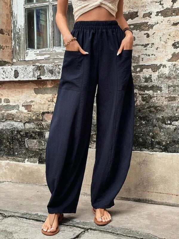 Salomee - Elastische lockere Hose mit Taschen