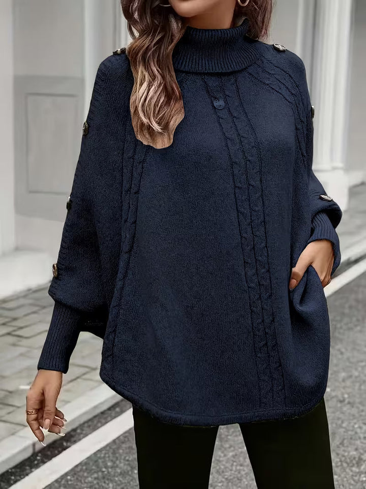 Lolana – Pullover Mit Hohem Kragen Und Gedrehtem Stil