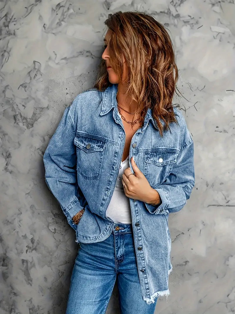 Malika - Langärmelige Denim Jacke