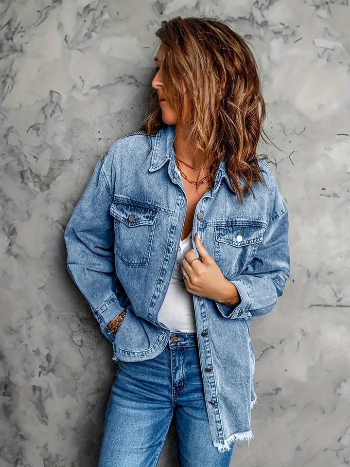Malika - Langärmelige Denim Jacke