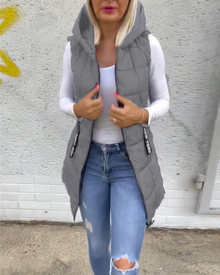 Laruna – Ärmelloser, Wattierter Mantel Mit Reißverschluss